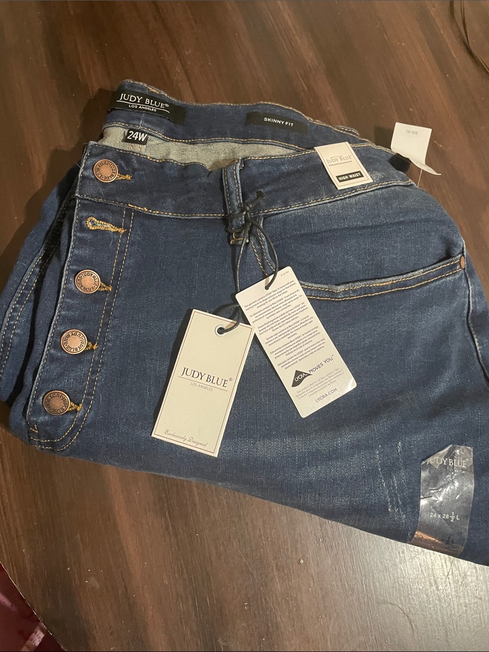 Judy Blue Men's Dark Blue Skinny Jeans with Button Fly